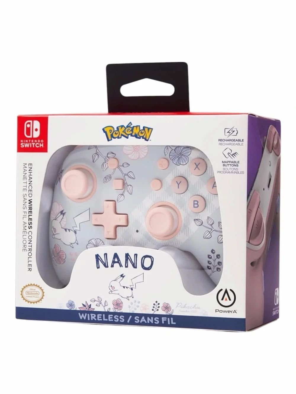 NIB Nintendo Switch PowerA Pokémon Nano Enhanced Wireless Controller Pink/White - Picture 7 of 7
